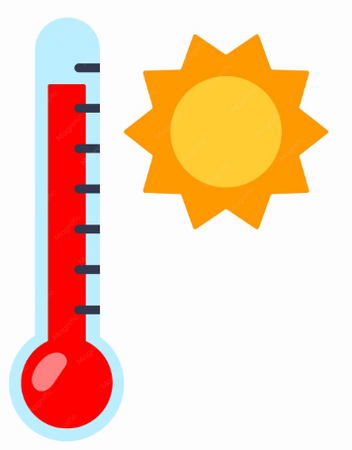 thermomètre qui chauffe au soleil